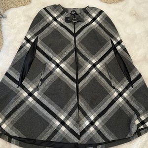 PLAID WOOL JACKET/ CAPE